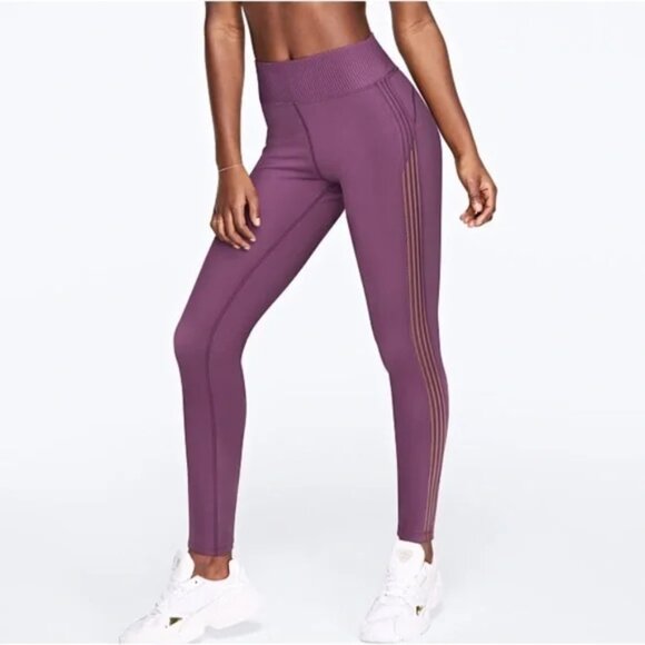 VS PINK Ultimate High Waist Stripe Trim‎ 7/8 Ankle Leggings Large - Picture 3 of 15